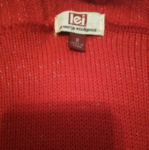 Vintage L.E.I. red sparkly sweater dress size small - Picture 5 of 5